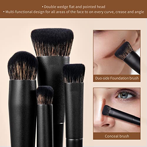 Jessup Makeup Brushes 14Pcs T336 Bundled with Double Sided Makeup Brushes Set T502