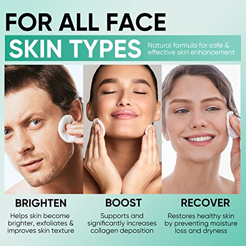 Glycolic Acid Toner Pads 35% AHA Facial Resurfacing Exfoliate Salicylic Acid Exfoliating Face Wipes Chemical Peel Exfoliant Peeling Glycolic Peel Pad for Wrinkles Acne Blemish 50 Pads