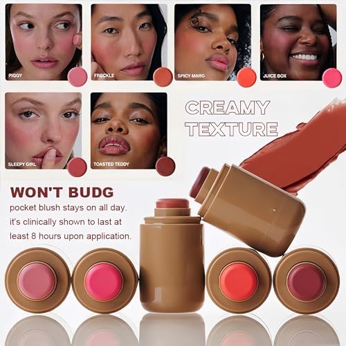 MAEPEOR Matte Blush Stick Creamy Natural Looking Finish Face Blush Long-Lasting Lightweight Buildable Blushes Stick for Cheeks (06 Bronze Glow)