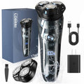 Electric Razor for Men, 3D Rechargeable Waterproof IPX7 Electric Shaver for Men Wet & Dry, Cordless Rotary Razor with Beard Pop-up Trimmer, 1 Hour Fast Charging, 4D Floating Head