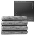 Luxury Silver-Infused Gray Washcloths 4-Pack, 600GSM, 12.9"x12.9" - Premium Hotel Spa Quality Bathroom Towels - 100% Certified Organic Cotton, Absorbent, Fast-Drying, Large, Thick & Soft