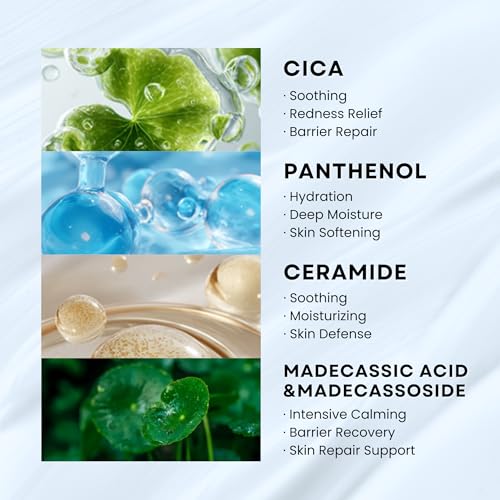 EGF Cica Panthenol Ceramide Repair Cream. Korean moisturizer for damaged, irritated, sensitive skin. Centella asiatica, niacinamide, madecassoside. K Beauty 1.69 fl oz