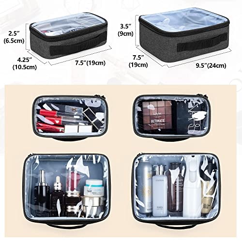 BAFASO Makeup Bag Cosmetic Bag with 4 Inner Removable Pouches, Multifunctional Travel Makeup Case (Patent Pending), Black