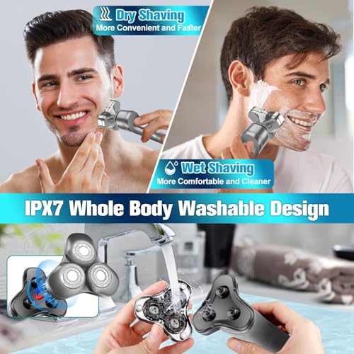 Electric Razor for Men,Upgrade Men¡¯s Electric Shavers Rotary LED Display/Waterproof/Rechargeable, Shaver for Men Cordless Floating Head