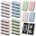 24 Sets Manicure Pedicure Bulk Gifts Professional Nail Care Gifts, Travel Nail Clippers Kit 8 in 1 Stainless Steel Pedicure Set with Case Portable Grooming Kits for Women Men(Fresh)