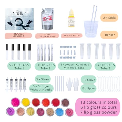 MOCIKE DIY Lip Gloss Making kit for Girl Gifts - 74 PCS DIY Lip Gloss kit Make Your Own Lip Gloss