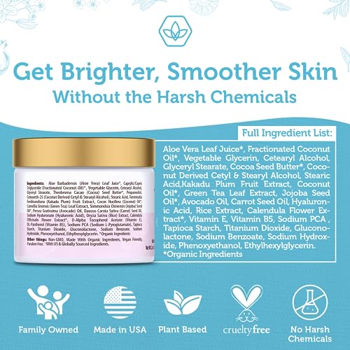 Era Organics Advanced Vitamin C Face Cream - Brightening and Nourishing with Jojoba Oil, Kakadu Plum for Fine Lines, Wrinkles