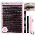 Lash Extension Kit 320pcs Volume Lash Clusters 10-20mm Eyelash Extension Kit 50D DIY Lash Extension Kit Individual Lashes with Lash Bond and Seal, Remover, Lash Tweezers and Lash Brushes