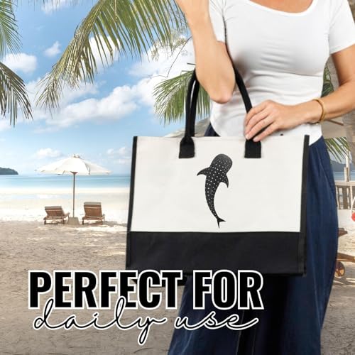 InnoBeta Whale Shark Gifts for Women, Whale Shark Themed Tote Bag with Makeup Pouch Set, Gift for Whale Shark Lovers on Christmas, Birthday