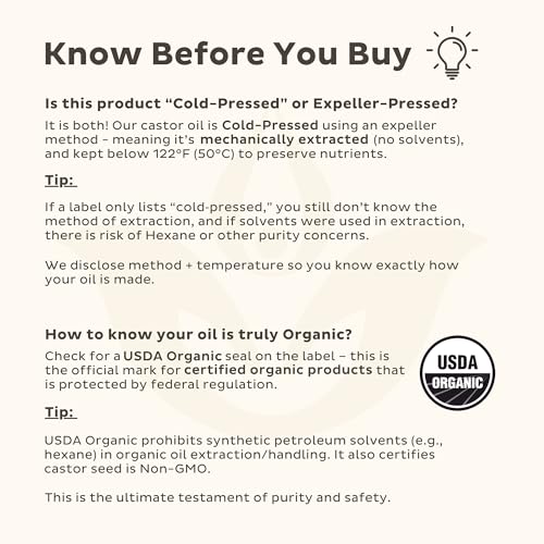 Trust Your Gut Organic Golden Castor Oil, 100% Pure Cold-Pressed Hexane-Free Extra Virgin Oil for Colon Cleansing, Gut Wellness, Skin Care, Healthy Nails & Hair Growth - 4 oz