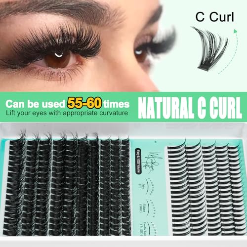 Lash Clusters Kit, 100D Long Lash Clusters & Spiky Manga Lashes,Volume Individual Eyelash Extensions with Bond & Seal, DIY Fluffy Cluster Lashes for Fairy/Dramatic Look
