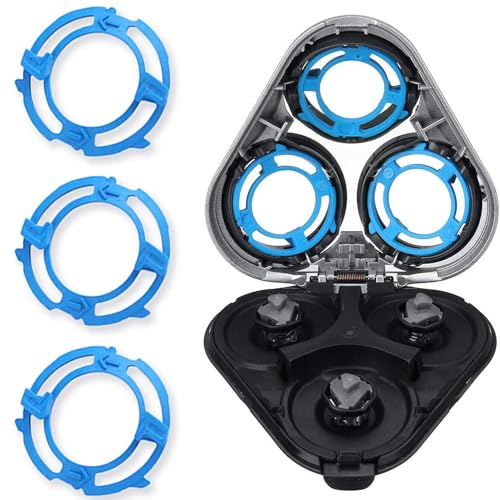 Shaver Head Blades Holder Plate Fits for Series 5000 SH50 Blue, Razor Retaining Lock-Ring Blue Blade Retaining Rings for Shaver Model SH50 Series - 3PCS
