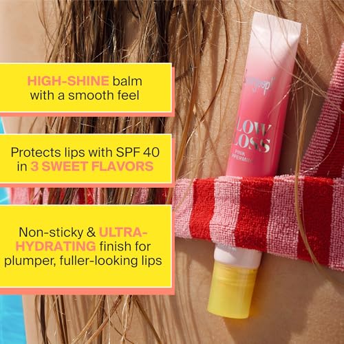 Supergoop! Glow Gloss SPF 40 Lip Balm, Vanilla Soft Serve (Sweet Cream Flavor, Sheer Soft Pink Tint) - Broad Spectrum Protection with a Non-Sticky, High-Shine Finish - 0.5 fl oz, 2 Pack