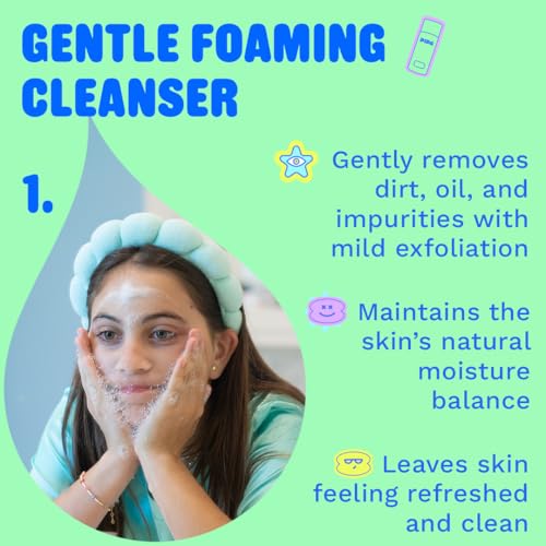Pipa Skincare Start Young Bundle Gift Set | 3-Step Birthday Gift Skin Care Routine for Girls & Tweens 8 to 12 | Alcohol-Free & Safe | Includes Foam Face Cleanser, Face Moisturizer & Facial Mist