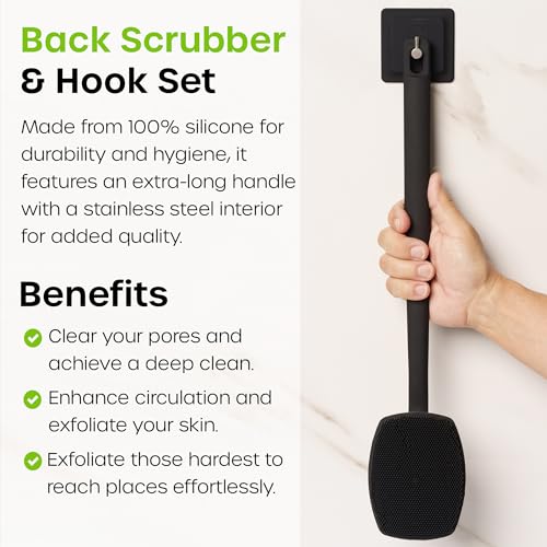 The Man Silicone Face Scrubber & Silicone Back Scrubber with Hooks - Bundle
