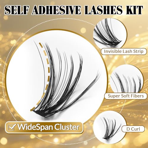 FEEGO Lash Extension Fluffy Eyelash Extensions Kit 30D+40D 9-16mm Eyelash 280pcs Thick Nude Single Lashes for Home DIY Invisible Extension Kit Waterproof Natural Look Reusable wispy volume set