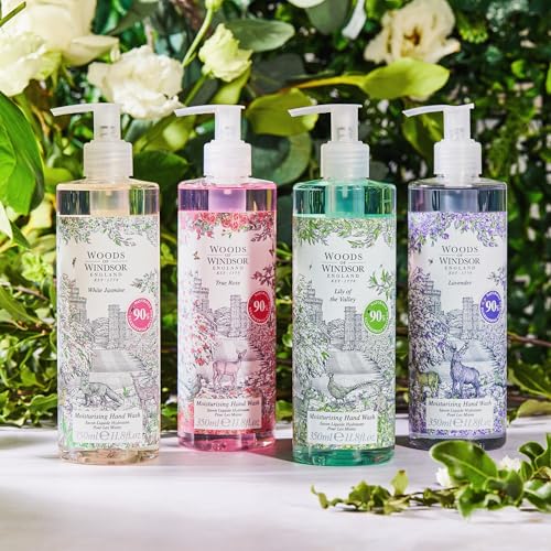 Woods of Windsor Lily of the Valley Hand Wash, Moisturizing Soap with Notes of Geranium and Citrus, Liquid Hand Soap with Pump to Help Soften and Moisturize Skin, Lily of the Valley Scent 350ml