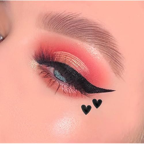 Lottie London Stamp Liner in Heart, Dual Ended Heart Shape Liner, Double Ended Black Eyeliner, Heart Stamp and Pointed End Pen for Playful & Bold Designs