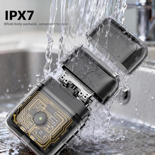 Reciprocating Electric Shaver for Men, 3 Blade Foil Shaver, Rechargeable, Wet & Dry IPX7 Waterproof, USB-C Charging, 3D Floating Head, Portable Travel Razor, Close Shaving, Gift for Him
