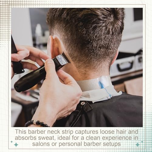 Marspark 5 Rolls Barber Paper Neck Strips with Hanging Dispenser, Professional Barber Supplies, Stretchy Paper Neck Tape, Barbershop Hairdressing Accessory Tool