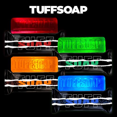 4 Pack ? 4-in-1 Men¡¯s Fragrance Soap Bar 21.87 oz ? Natural All-in-One Bar for Body, Face, Hair & Shaving ? TUFF RED (Energy) / TUFF GREEN (Skin Protection) ? Long-Lasting & Sulfate-Free