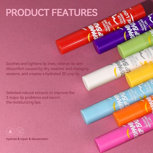 8 Pack Lip Blam Set, Natural Lip Care for Moisturizing Hydrating Repairing Dry - 8 Flavors - Fruits