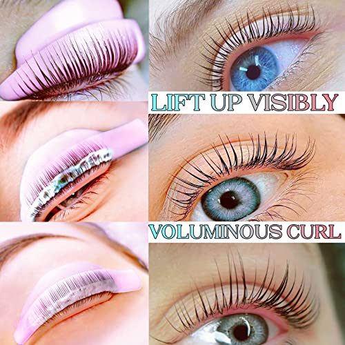 Lash Lift Pads Shield, DIY Eyelash Lift Pad, Perm Rods 6 Size Lifting Eyelashes Up Rapidly Super Curl Lami Lamination Roller Guards 6 Pairs Easily Stay on Eyes Well Soft Silicone(Mega L curling)