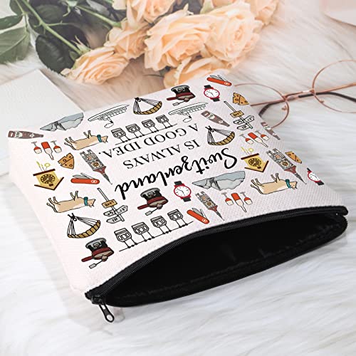 POFULL Swiss Mountains Gift Switzerland Is Always A Good Idea Cosmetic Bag Europe Trip Gift (Switzerland Is Always Cosmetic Bag)