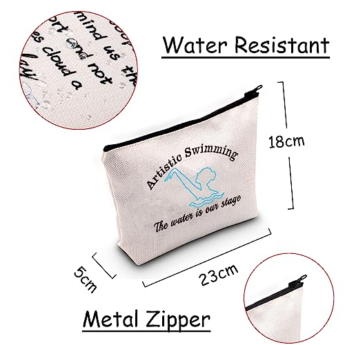 JXGZSO Artistic Swimming Makeup Bag Synchronized Swimming Gift Artistic Swimming The Water Is Our Stage Swimmer Toiletry Bag