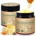 Handmade Tallow Balm with Organic Castor Oil & Frankincense, Beef Tallow for Skin, 100% Grass-Fed Tallow Moisturizer for Face & Body, Sensitive & Dry Skin Care, Natural Age-Defying Cream, 4.2 oz