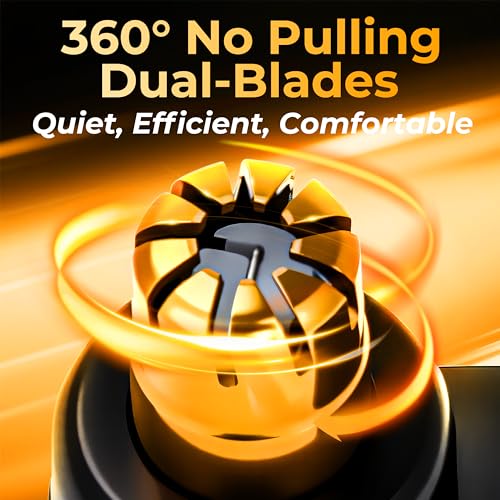 All-Metal Close Shave 3-Speed Foil Shaver for Men: 10,000 RPM Electric Nose & Ear Hair Trimmer Cordless Rechargeable USB-C Fast Charging Charger Included Travel Case (Bronze)
