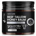 Men's Beef Tallow for Skin Care:100% Grass-Fed Beef Tallow Face Moisturizer For Men - Tallow and Honey Balm With Olive Oil Manuka Honey For Sensitive Dry Skin Repair 1.7 oz
