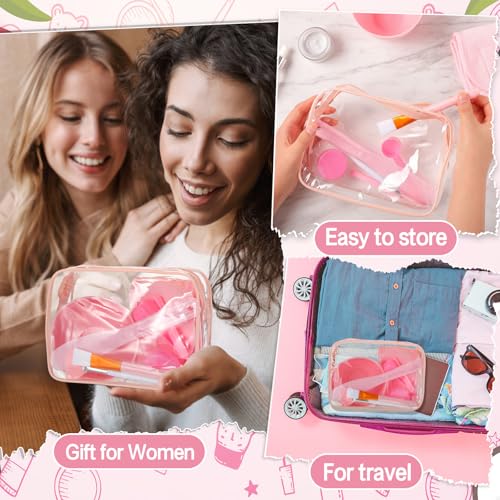 LemonRoad 34 Pcs Esthetician Facial Supplies Include Facial Bowls Brushes Jars Measuring Spoons Hairbands Esthetician Essentials Valentines Gift Set For Women(Pink)