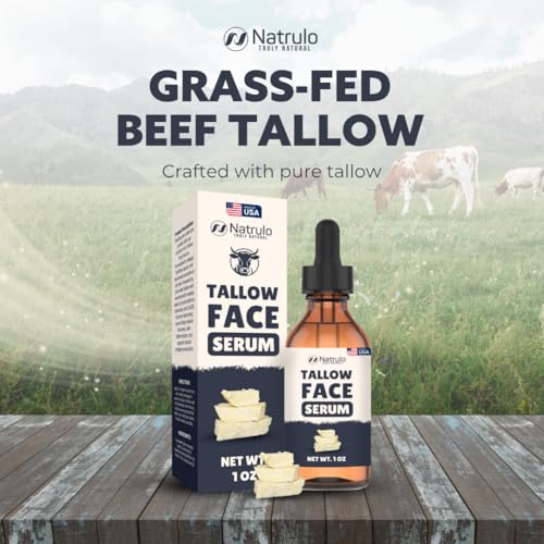 Beef Tallow for Skin ? All-Natural Grass-Fed Tallow Face Serum ? Anti-Aging Facial Moisturizer for Wrinkles, Hydration & Collagen Boost ? Reduce Fine Lines & Supports Firm, Youthful Glowing Complexion