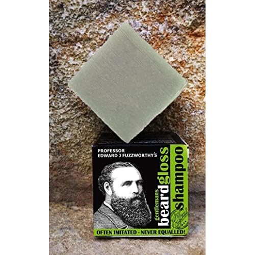 Professor Fuzzworthy's ACV Beard Shampoo Bar & Magnetic Soap Holder Men's Grooming Gift Kit | 100% Natural Beard Wash with Organic Ingredients- Eco Friendly Wooden Soap Dish for Shower & Bath