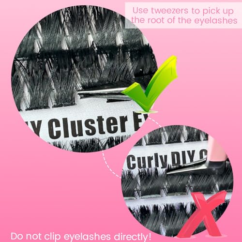 Lash Clusters C Curl 280 Pcs Long Cluster Lashes Eyelash Extensions 80D+100D Individual Eyelash Clusters Wispy Volume Lashes Clusters 8-18mm Mix Fluffy Mink Lash Clusters DIY at Home