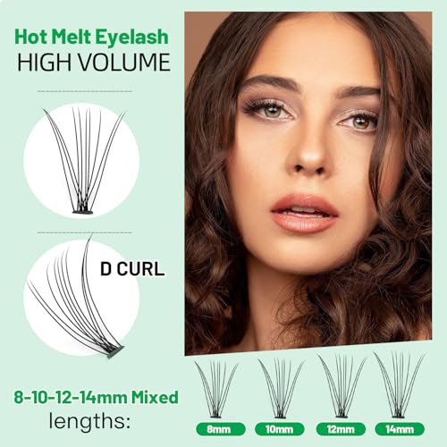 Bodermincer Large Box 200pcs 10D, 8-10-12-14mm Mixed Professional Makeup Individual Cluster Eye Lashes Grafting Fake False Eyelashes (8-10-12-14mm Mixed)