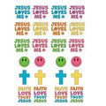 Needzo Jesus Loves Me" Faith-Inspired Temporary Tattoo Set - Vibrant & Playful Designs (Pack of 24)