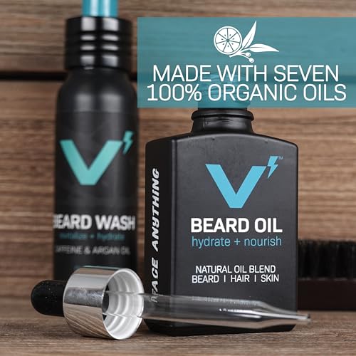VOLT Beard Oil for Men, All-Natural Vegan Beard Moisturizer with Essential Oils for Beard, Hair & Skin, Argan & Jojoba Oil, Hydrates, Nourishes & Adds Shine, Outback Scent, 1 Oz Glass Bottle
