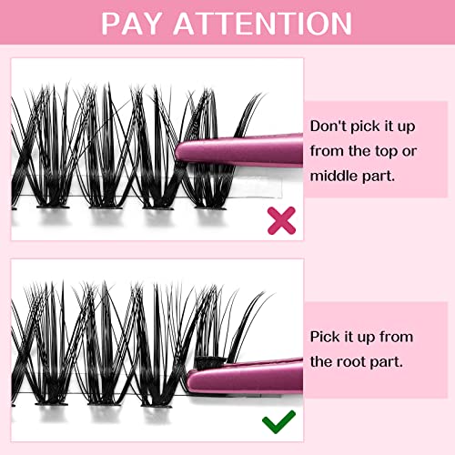 280 Pcs Individual Lashes, Lash Clusters 12-14-16-18 Mixed Cluster Lashes that Look Like Eyelash Extensions 30D+40D Mixed DIY Lash Extension Self Application At Home (30D+40D-D-12-18mix)