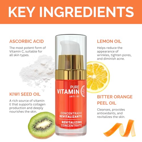 Noche Y Dia Vitamin C Serum for Mature Skin - Made in Spain - Anti Aging Formula Hydrates, Moisturizes, Firms - Targets Sun Spots, Fine Lines, Wrinkles - 30mL (1 fl oz)