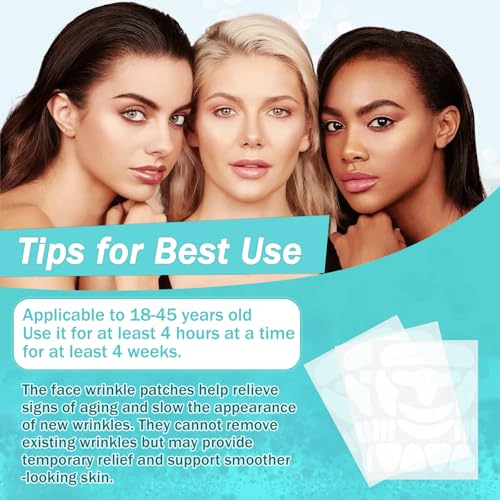 Face Tape for Wrinkles Overnight, 208Pcs Wrinkle Patches for Face Overnight, Anti Wrinkle Patches to Reduce Fine Wrinkles, Facial Smoothing Patches for Neck Frown Smile Lines