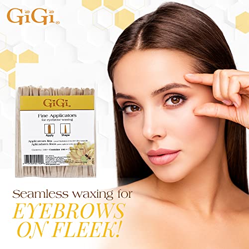 GiGi Eyebrow Wax Sticks for Hair Removal ? Small, Fine Applicator Stick, Wooden Waxing Sticks for Face & Eyebrows, 100 ct