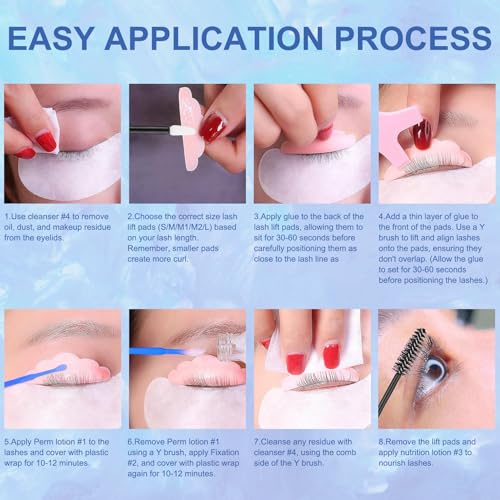 Lash Lift Kit, Eyelash Perm Kit for Natural Curling, Professional Eyelash Lift Kit for Long-Lasting Curl, Black Eyebrows & Eyelashes Color Kit, DIY Lash Lamination Set for Salon & Home Use