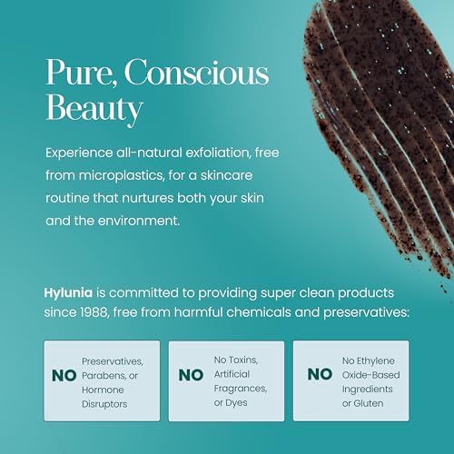 Hylunia Skincare Grape Seed Facial Scrub ? Gentle Exfoliating Face Scrub with Ground Grape Seed, Bentonite Clay, and Alpha Hydroxy Acid for smooth, glowing skin and refined pores, 5.1oz ?