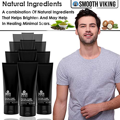 Smooth Viking Men's Face Moisturizer - Daily Hydrating Face Lotion, 4 oz - Alcohol-Free Facial Cream for Sensitive, Dry, and Oily Skin - Age-Defying Skin Firming Formula
