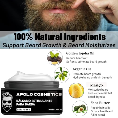Para Barba, Estimulante De Barba, Beard Balm for Men, Crecimiento De Barba Para Hombre, Mustache Wax, B?lsamo Para Barba, Original Moisturizes & Strengthens Para Crecer La Barba Rapido Beard (1 PCS)