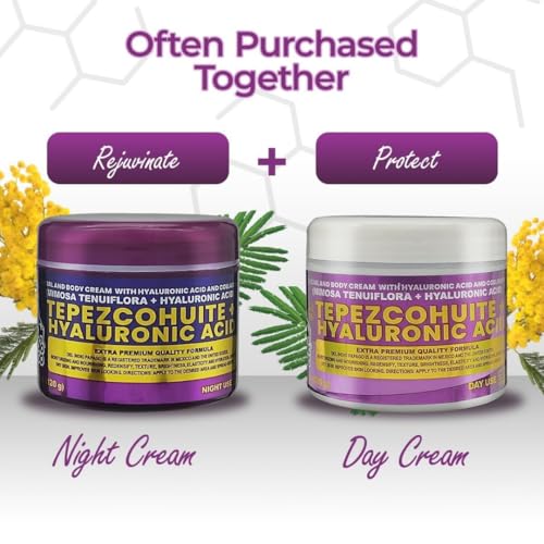 Del Indio Papago Tepezcohuite + Hyaluronic Acid Facial & Body Day Cream 120g | With Mimosa Tenuiflora, Collagen & Vitamin C | Hydrating Daily Moisturizer for All Skin Types