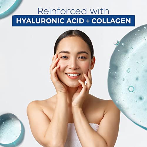 Hyaluronic & Collagen Sheet Face Mask - Skin Firming, Anti-Aging, Moisturizing & Plumping - Dermatologist Tested Korean Skincare - Clean Beauty, Cruelty-Free - 5 Masks