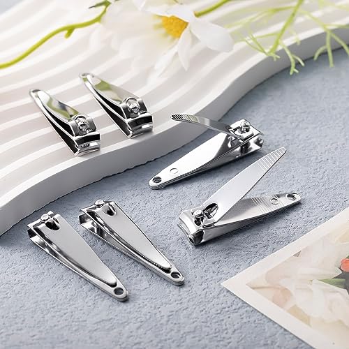 Hestya 450 Pcs Nail Clippers Bulk Stainless Steel Clippers Bulk Portable Toenail Clipper Sturdy Nail Cutter Manicure Trimmer Curved for Men Women Toe Travel Pedicure Clip